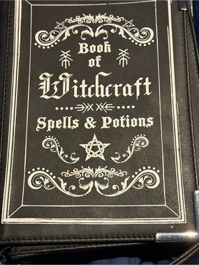 Crossbody Bag with Book of Witchcraft Spells & Potions Design